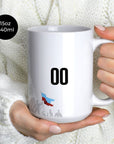 Mug with the Haiti 2026 Away football shirt design by RIPA Football