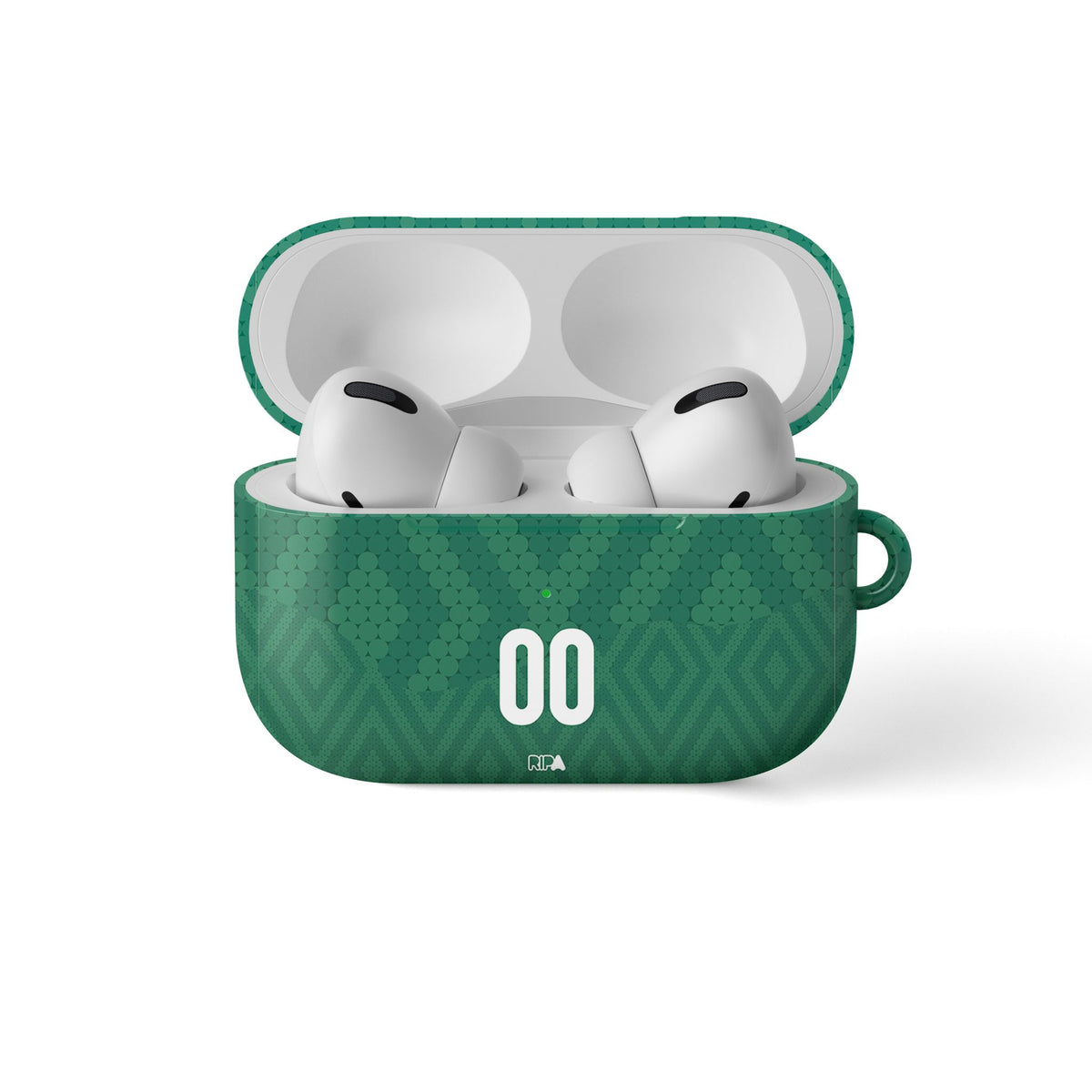 AirPods case with the Iraq 2026 Away football shirt design by RIPA Football