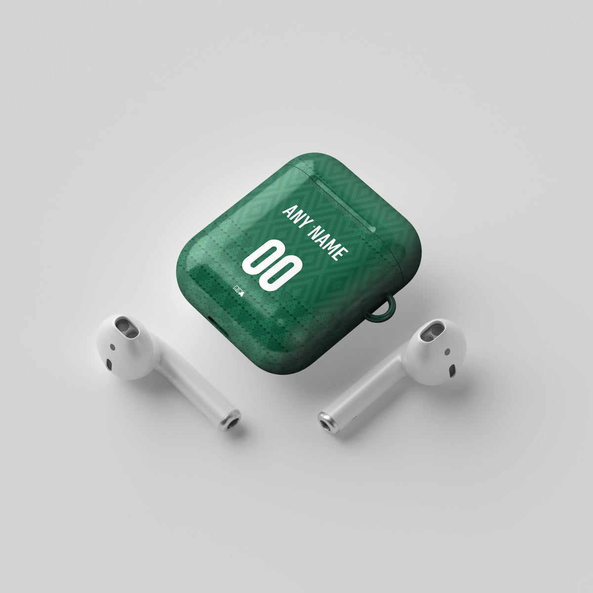 AirPods case with the Iraq 2026 Away football shirt design by RIPA Football