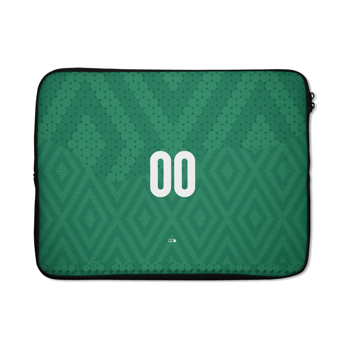 Laptop sleeve with the Iraq 2026 Away football shirt design by RIPA Football