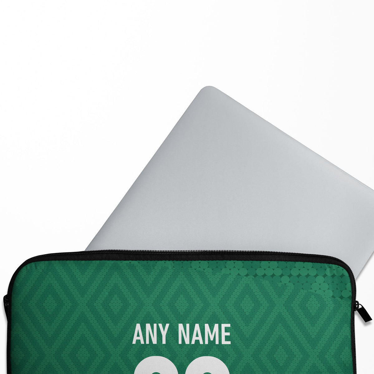 Laptop sleeve with the Iraq 2026 Away football shirt design by RIPA Football