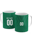 Mug with the Iraq 2026 Away football shirt design by RIPA Football