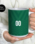 Mug with the Iraq 2026 Away football shirt design by RIPA Football
