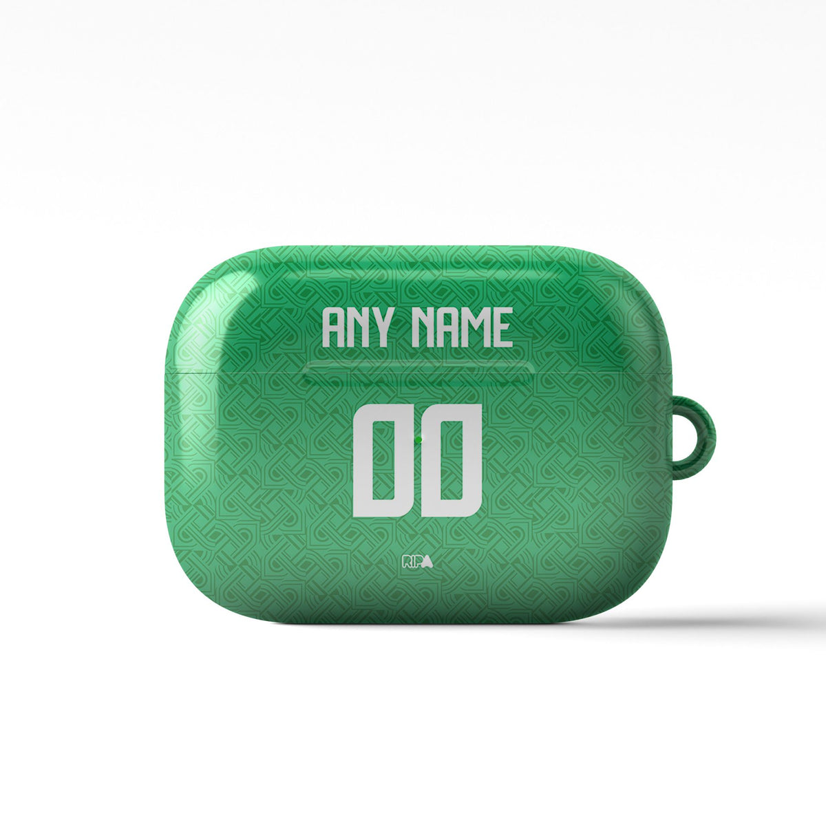 AirPods case with the Ireland 2024 Home football shirt design by RIPA Football