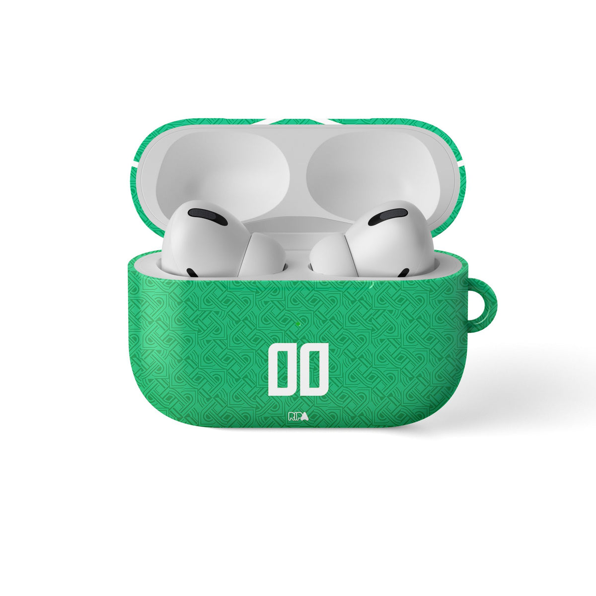 AirPods case with the Ireland 2024 Home football shirt design by RIPA Football