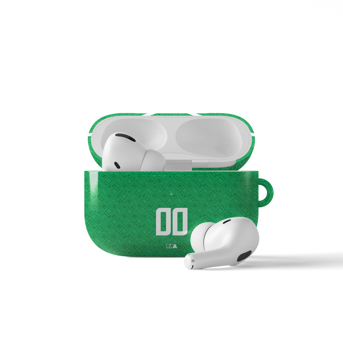 AirPods case with the Ireland 2024 Home football shirt design by RIPA Football