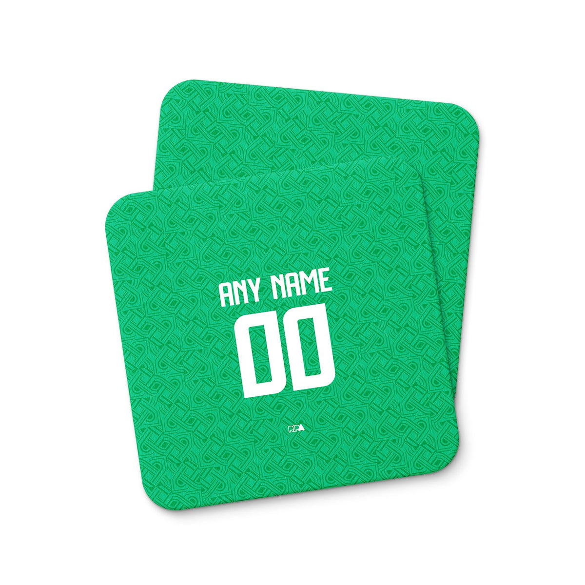 Coaster with the Ireland 2024 Home football shirt design by RIPA Football