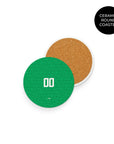 Coaster with the Ireland 2024 Home football shirt design by RIPA Football