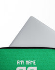 Laptop sleeve with the Ireland 2024 Home football shirt design by RIPA Football
