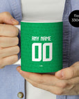 Mug with the Ireland 2024 Home football shirt design by RIPA Football