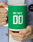 Mug with the Ireland 2024 Home football shirt design by RIPA Football