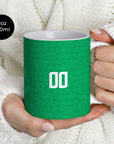 Mug with the Ireland 2024 Home football shirt design by RIPA Football