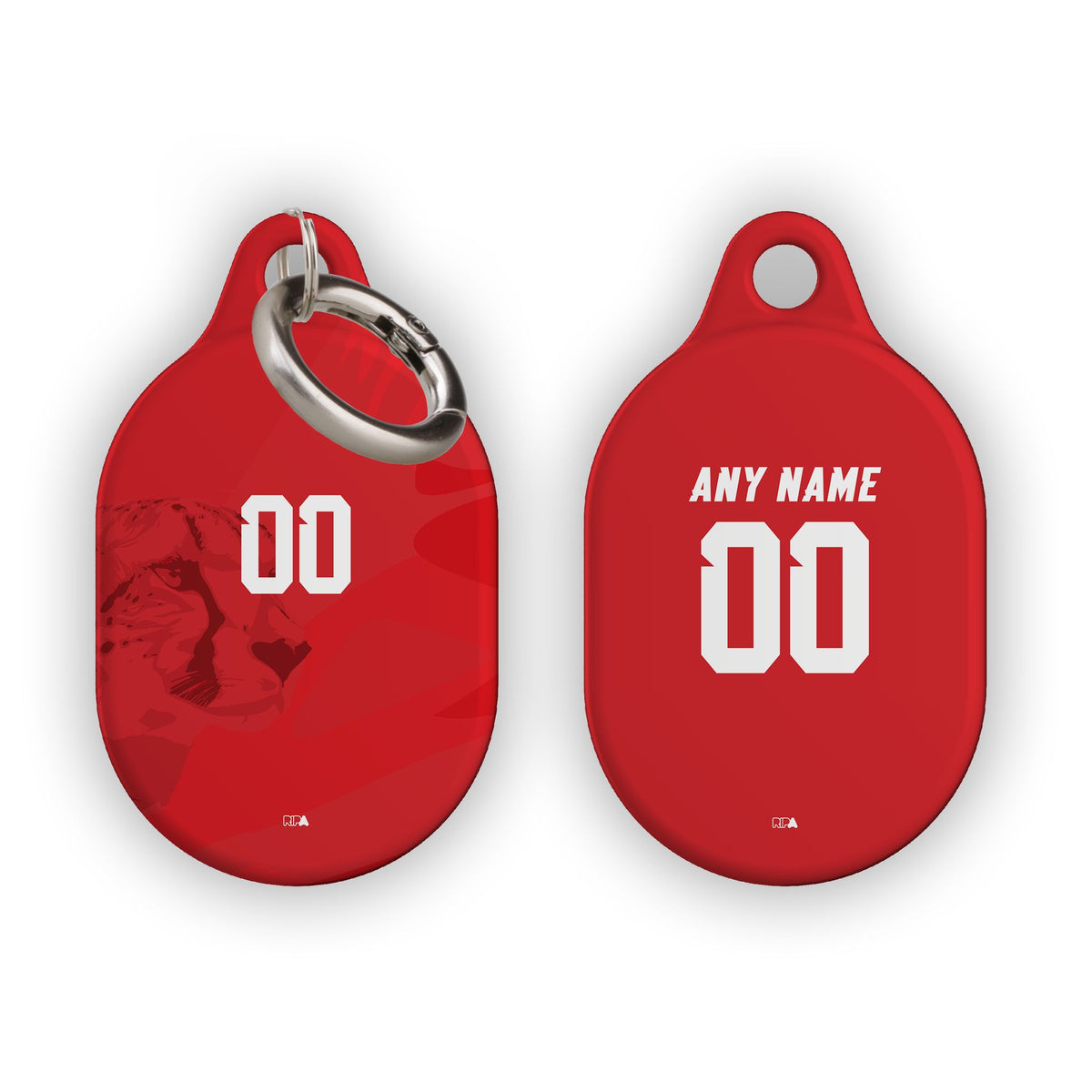 AirTag holder with the Iran 2026 Away football shirt design by RIPA Football