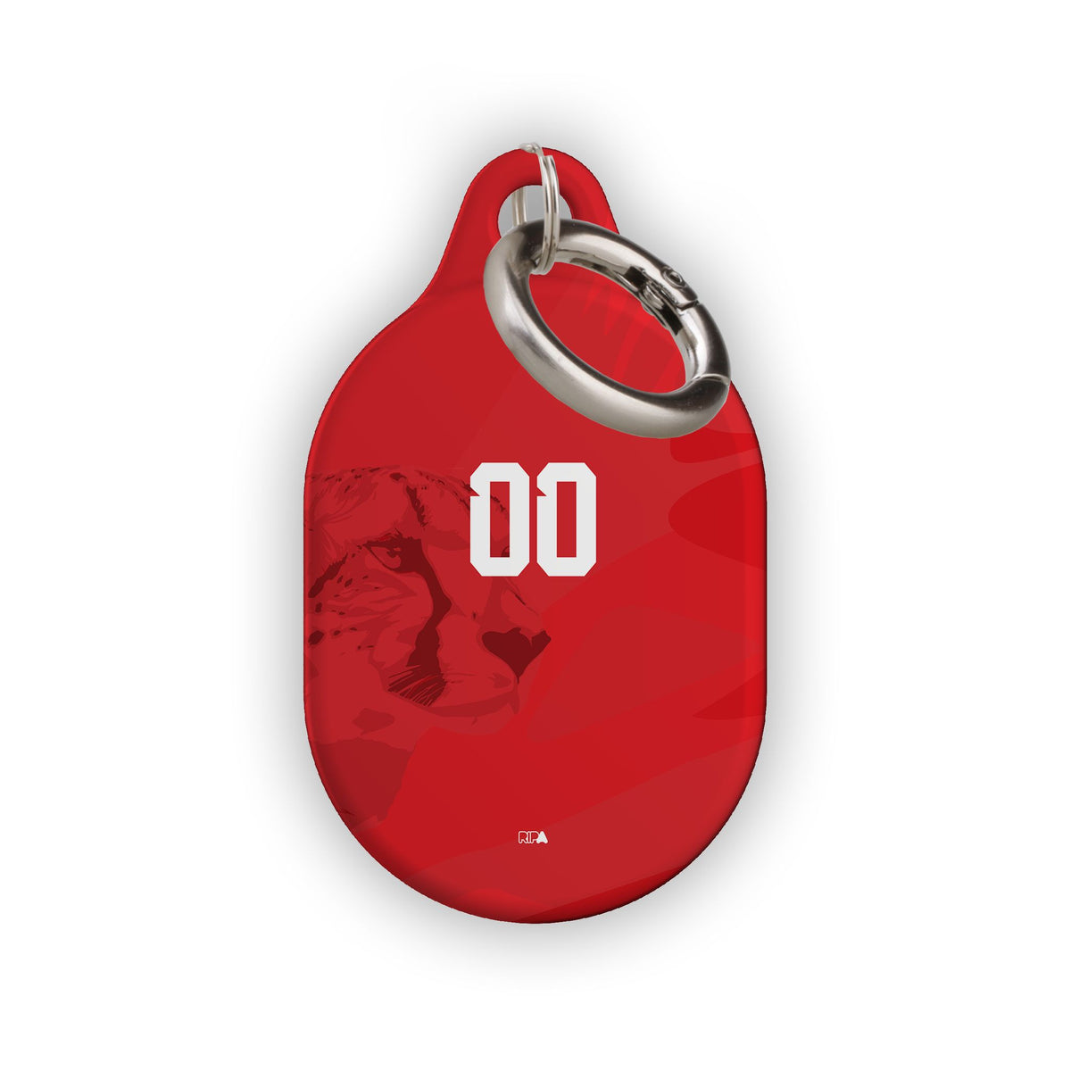 AirTag holder with the Iran 2026 Away football shirt design by RIPA Football