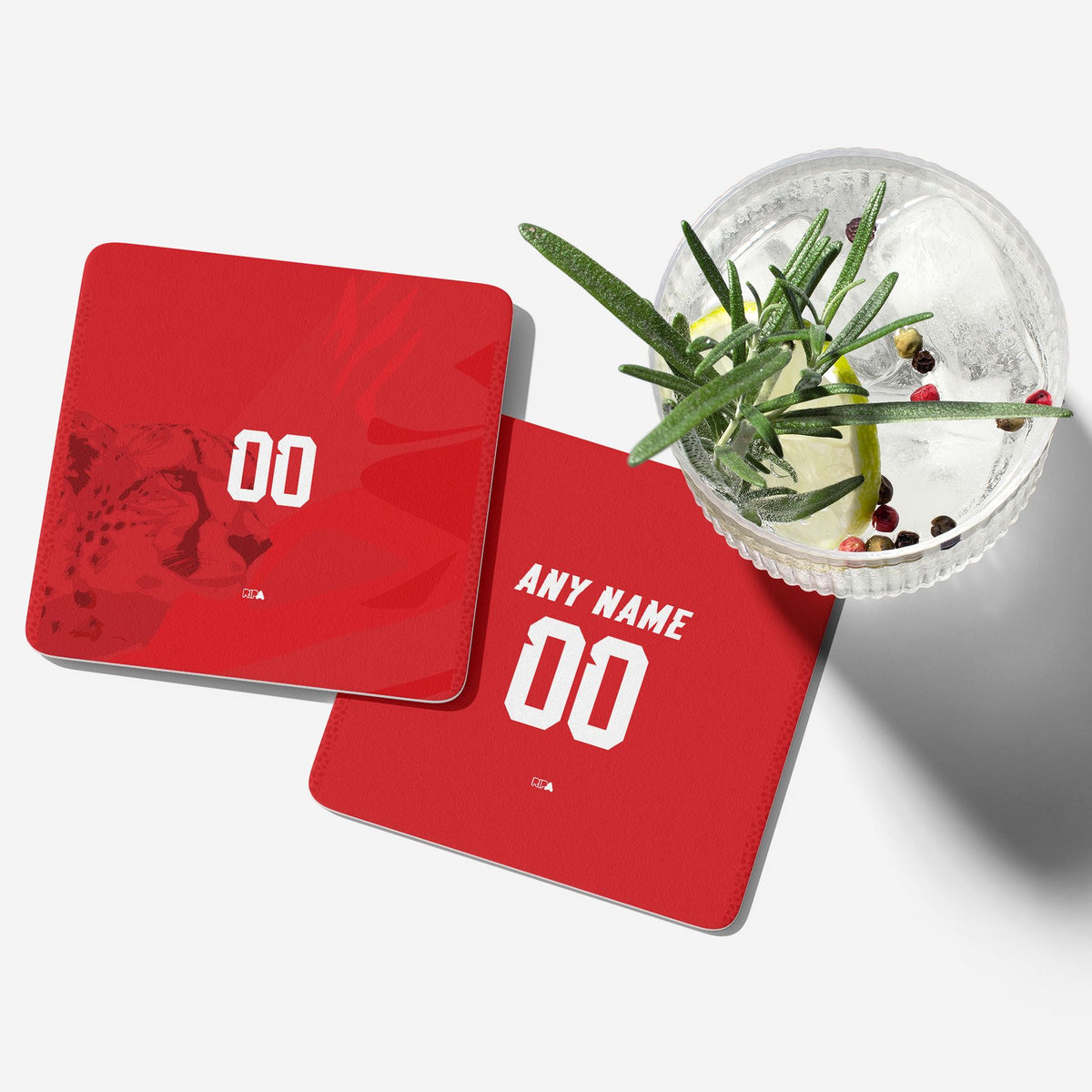 Coaster with the Iran 2026 Away football shirt design by RIPA Football