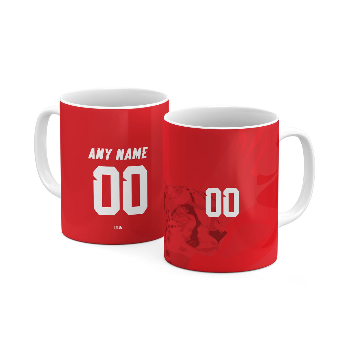 Mug with the Iran 2026 Away football shirt design by RIPA Football
