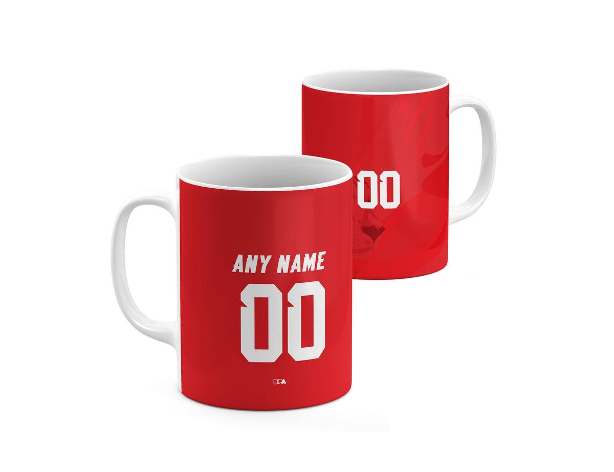 Mug with the Iran 2026 Away football shirt design by RIPA Football