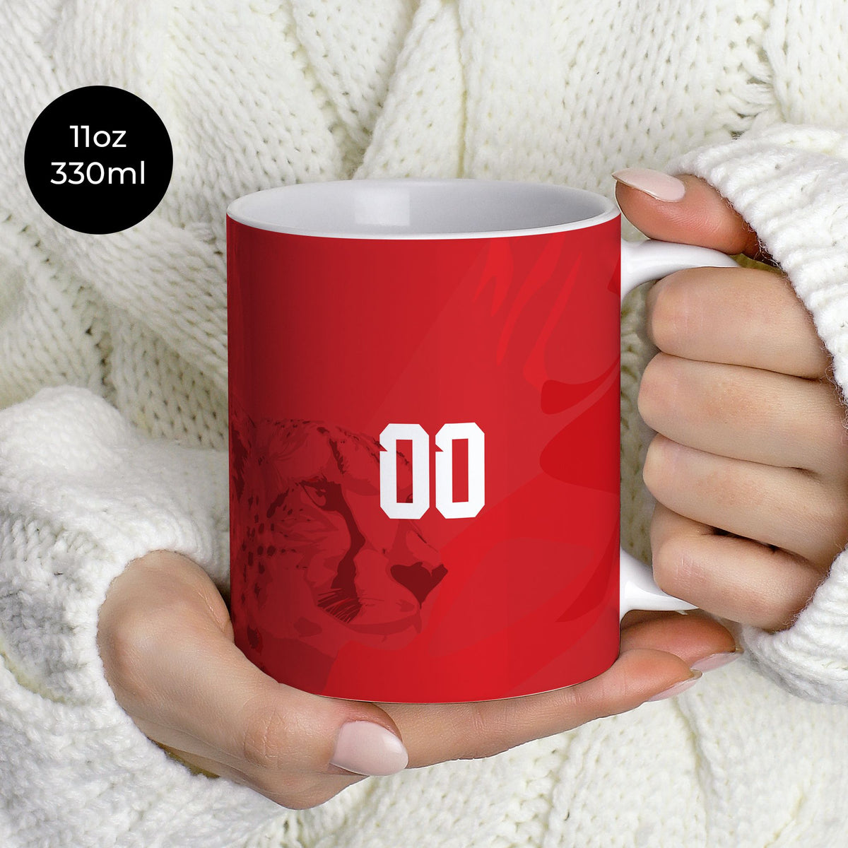 Mug with the Iran 2026 Away football shirt design by RIPA Football