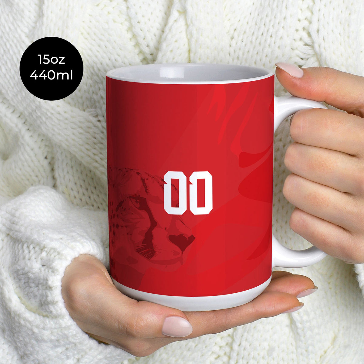 Mug with the Iran 2026 Away football shirt design by RIPA Football