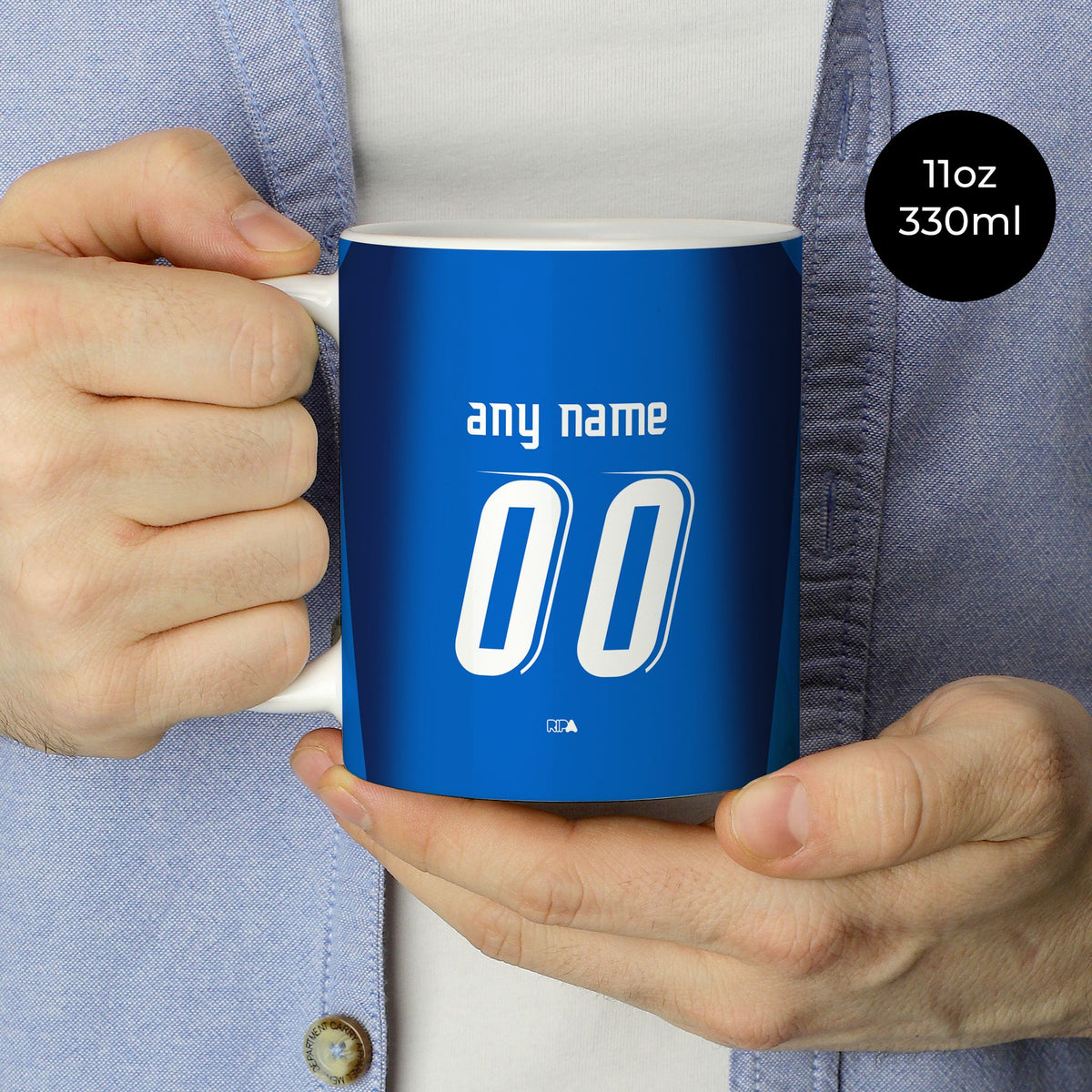 Mug with the Italy 2006 Home football shirt design by RIPA Football