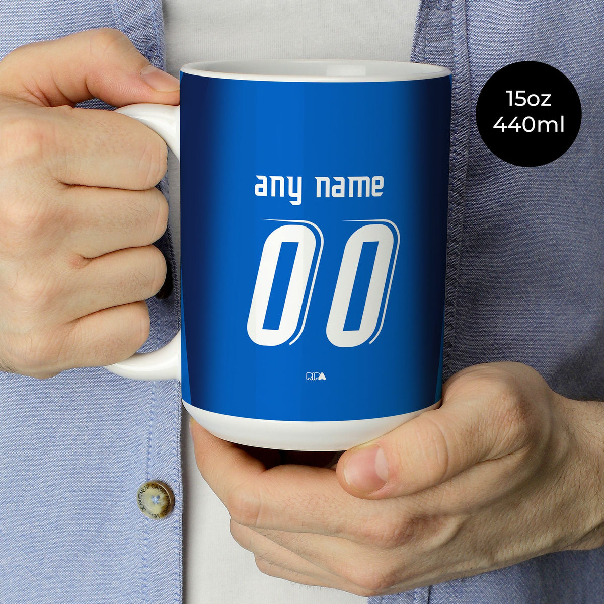 Mug with the Italy 2006 Home football shirt design by RIPA Football