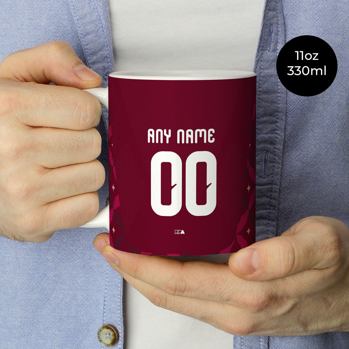 Mug with the Italy 2026 Goalkeeper football shirt design by RIPA Football