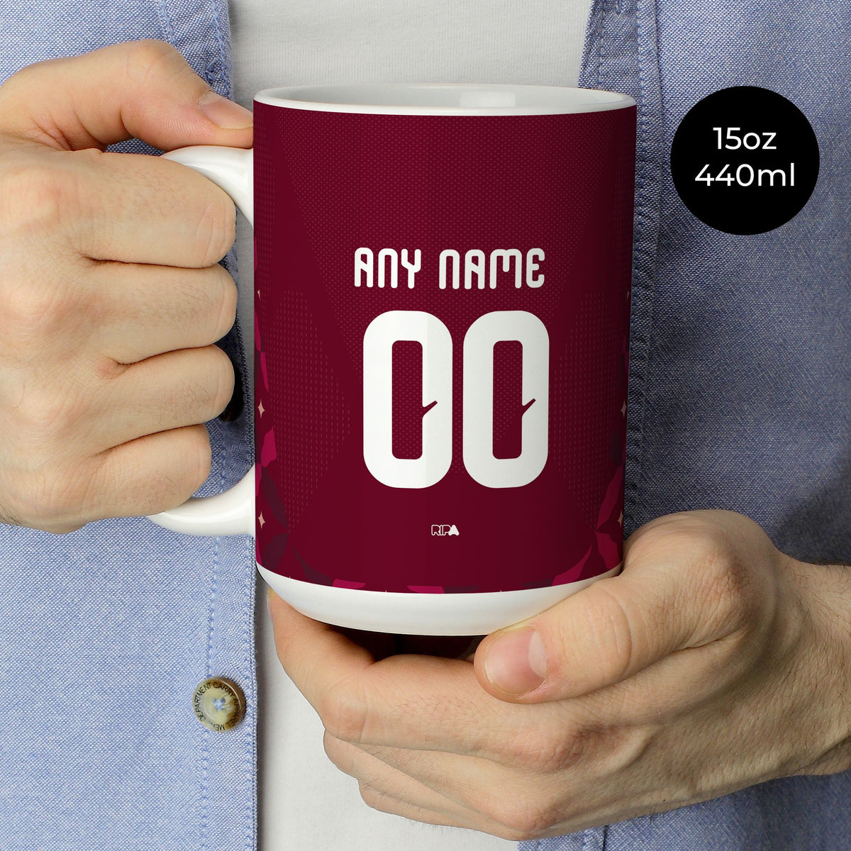 Mug with the Italy 2026 Goalkeeper football shirt design by RIPA Football