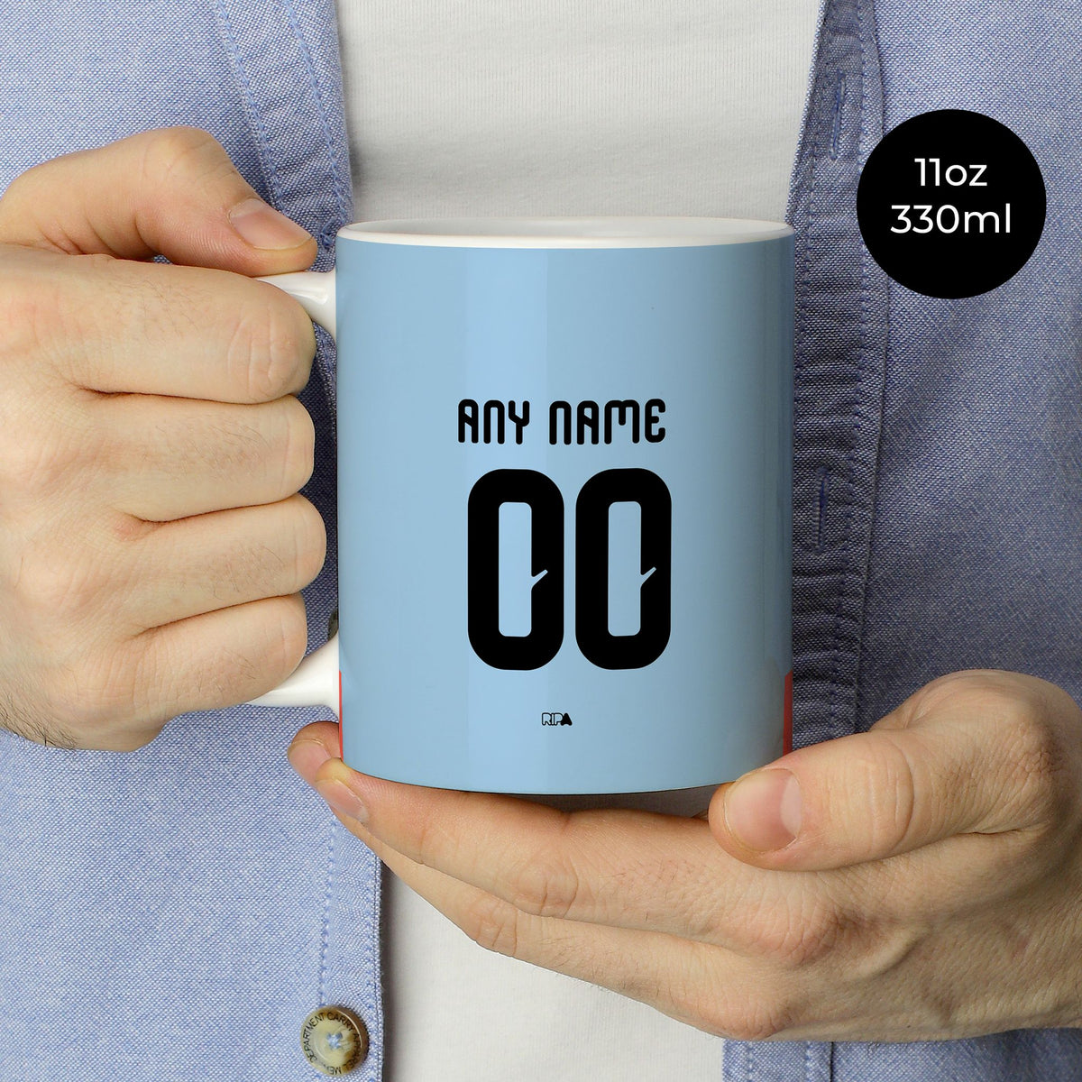 Mug with the Japan 2026 Training football shirt design by RIPA Football
