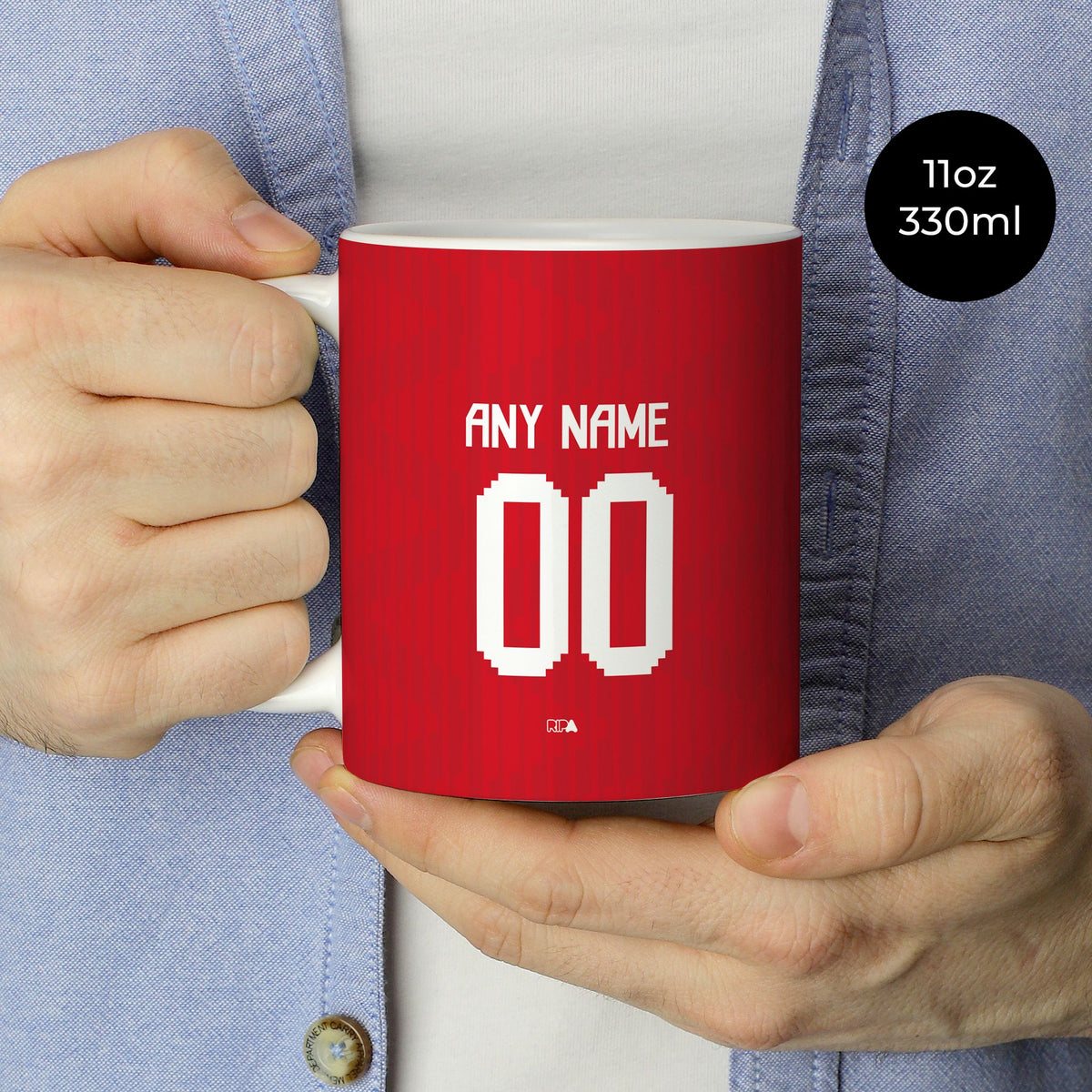 Mug with the Jordan 2026 Away football shirt design by RIPA Football