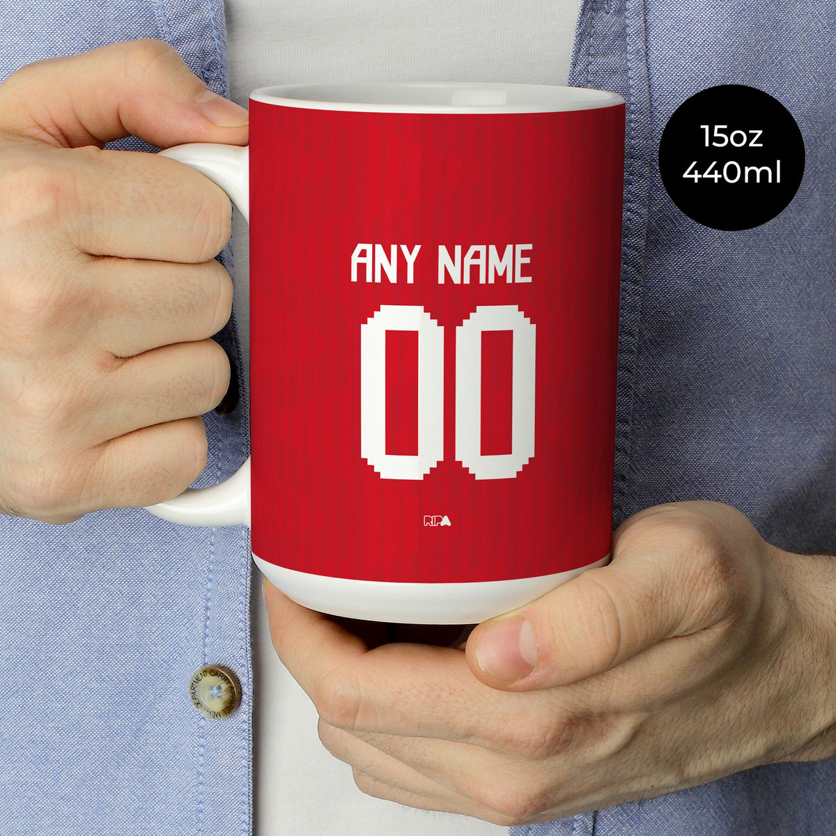 Mug with the Jordan 2026 Away football shirt design by RIPA Football