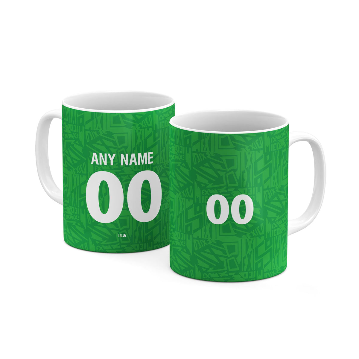 Mug with the Mexico 1994 Home football shirt design by RIPA Football