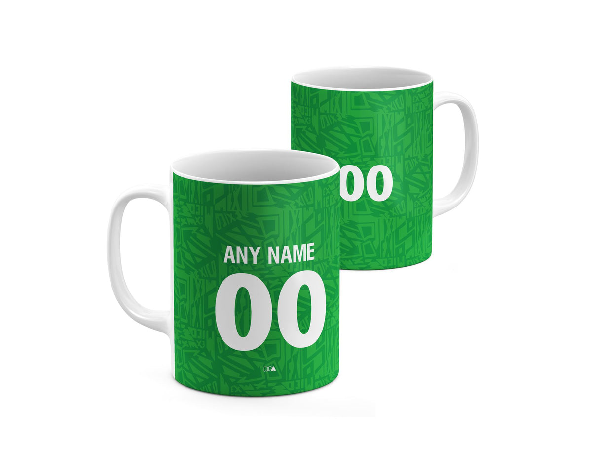 Mug with the Mexico 1994 Home football shirt design by RIPA Football