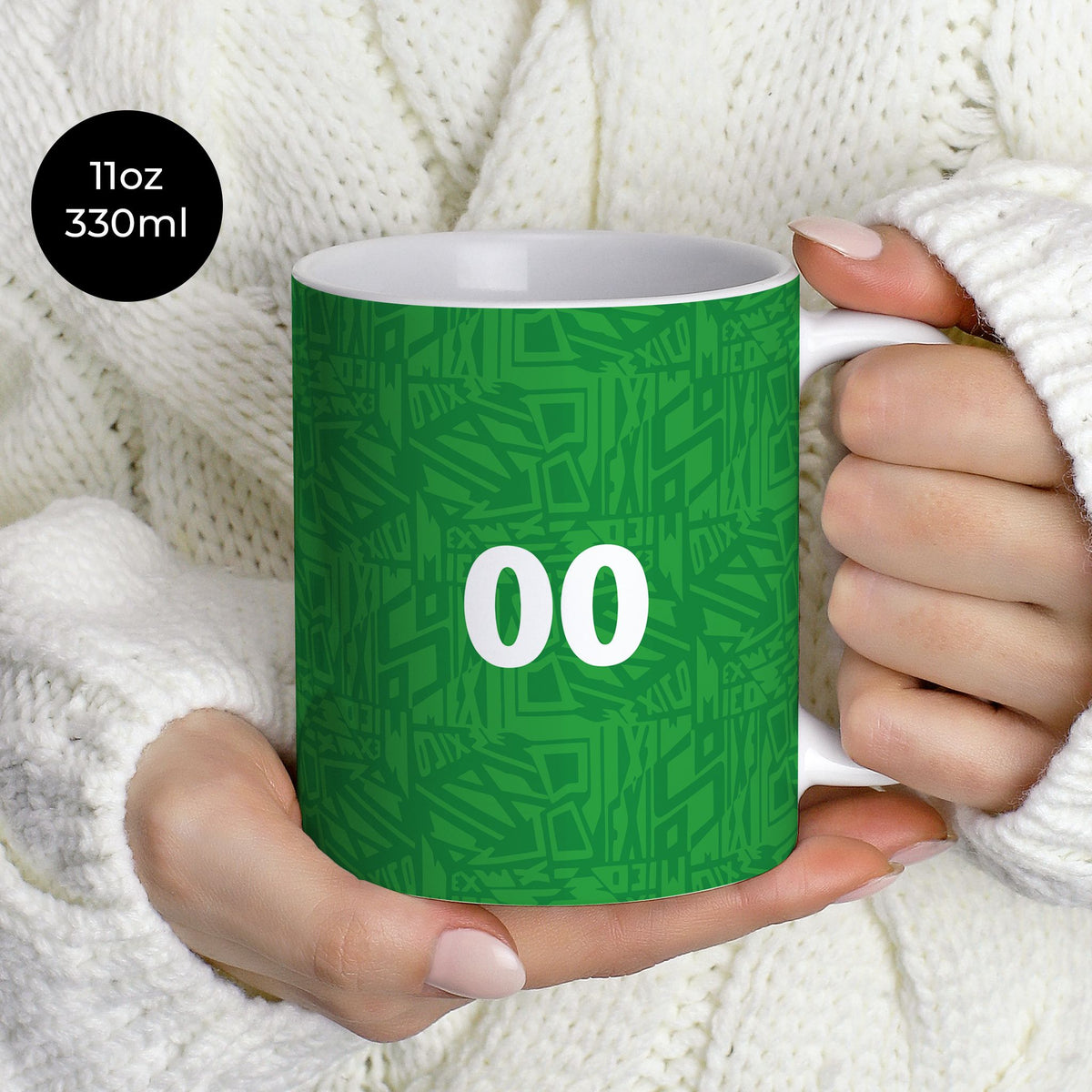 Mug with the Mexico 1994 Home football shirt design by RIPA Football
