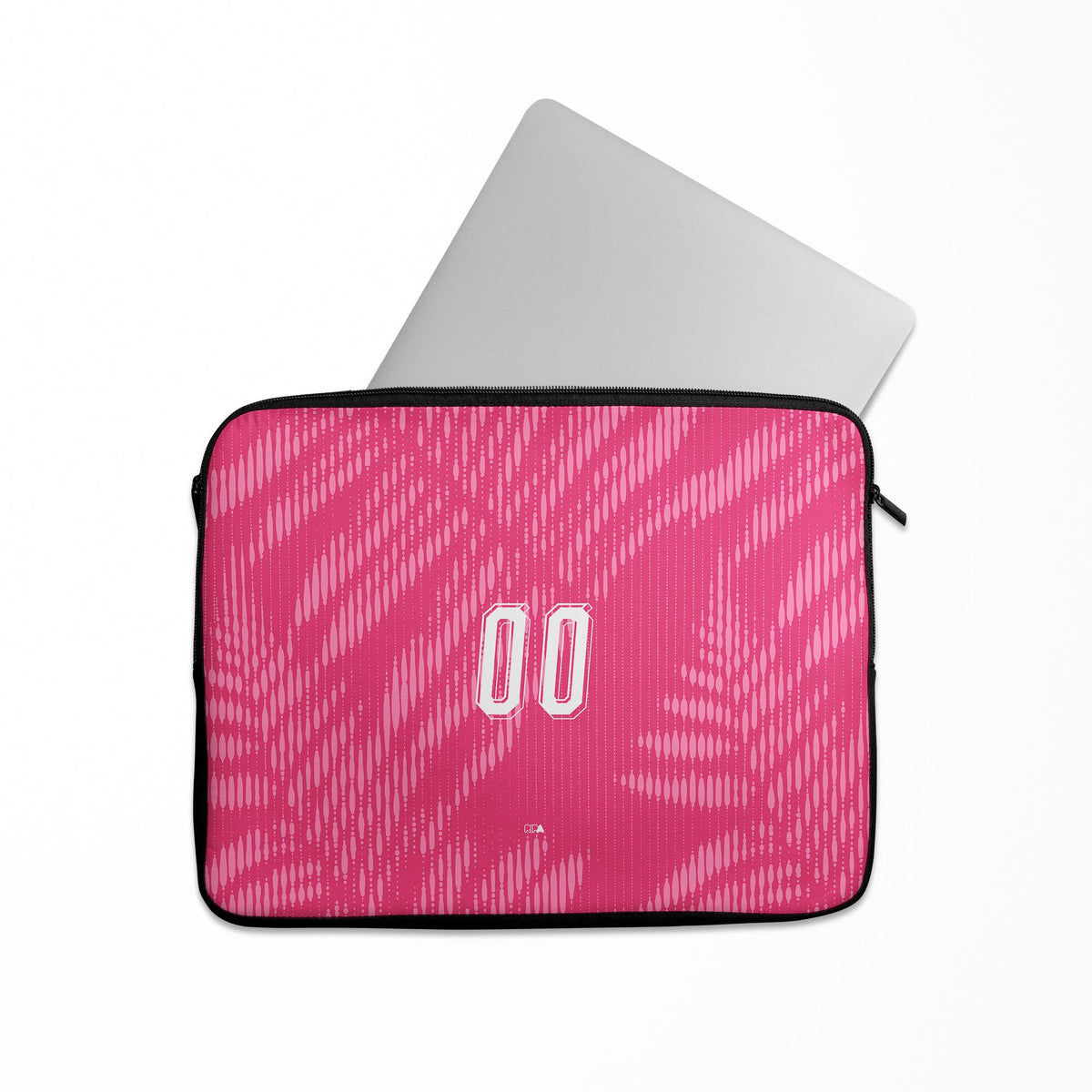 Laptop sleeve with the New Zealand 2026 Goalkeeper football shirt design by RIPA Football