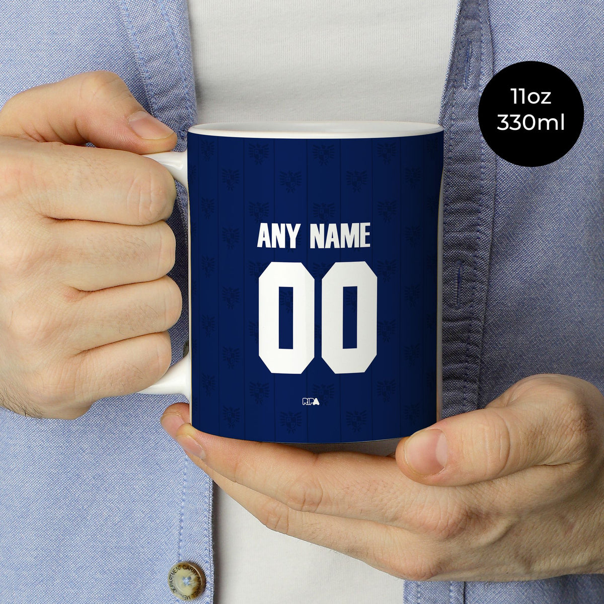 Mug with the Panama 2026 Away football shirt design by RIPA Football