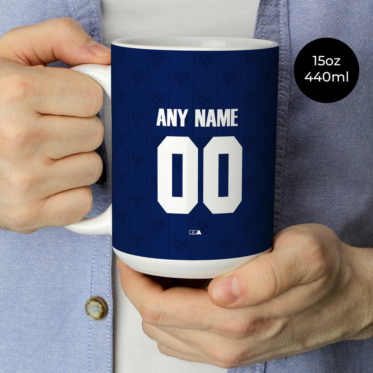 Mug with the Panama 2026 Away football shirt design by RIPA Football