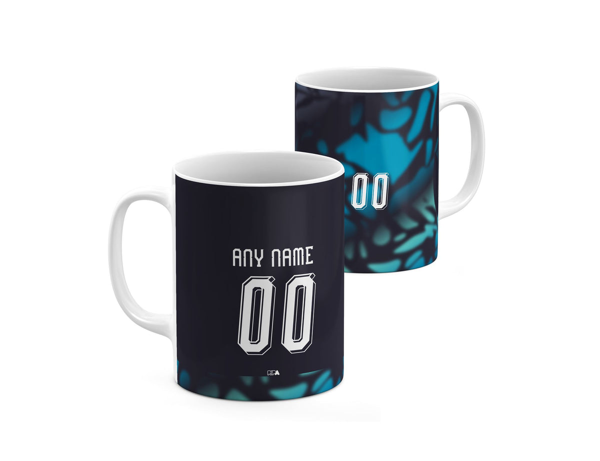 Mug with the Paraguay 2026 Away football shirt design by RIPA Football