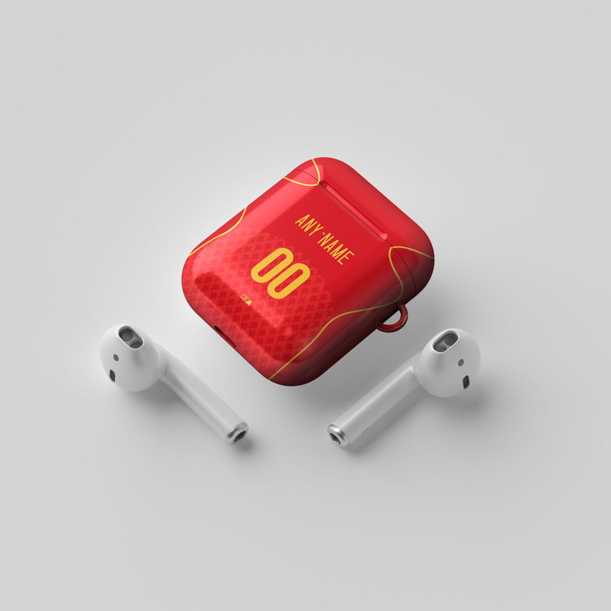AirPods case with the Portugal 2004 Home football shirt design by RIPA Football