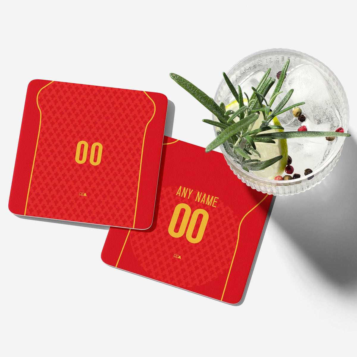 Coaster with the Portugal 2004 Home football shirt design by RIPA Football