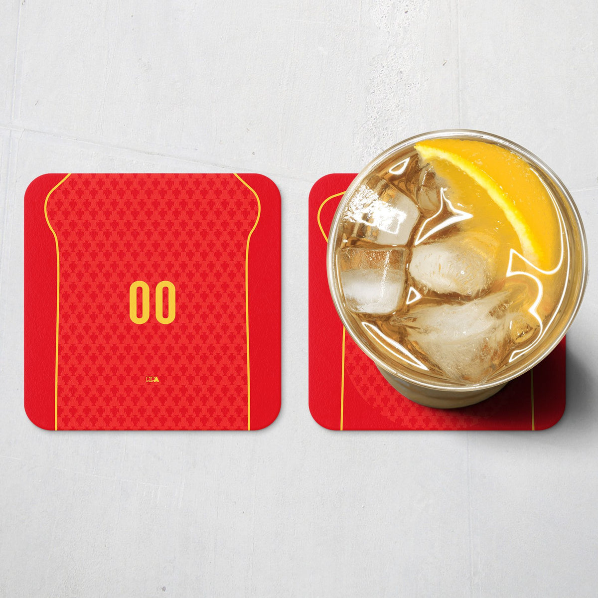 Coaster with the Portugal 2004 Home football shirt design by RIPA Football