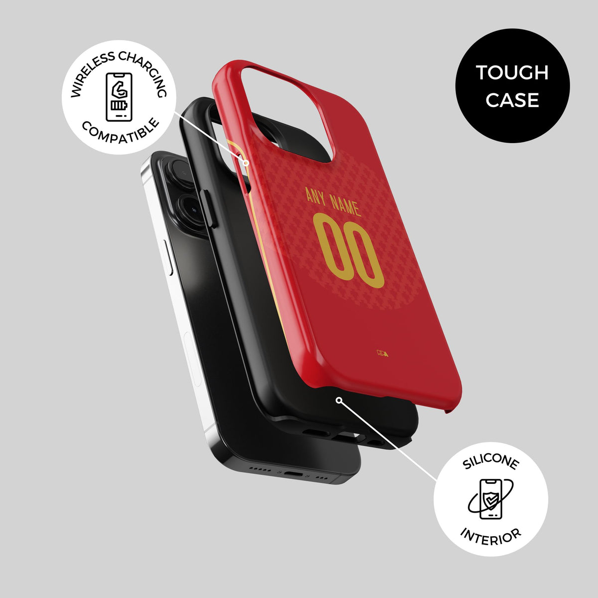 Phone case with the Portugal 2004 Home football shirt design by RIPA Football