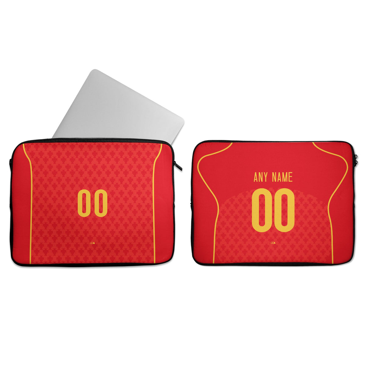 Laptop sleeve with the Portugal 2004 Home football shirt design by RIPA Football