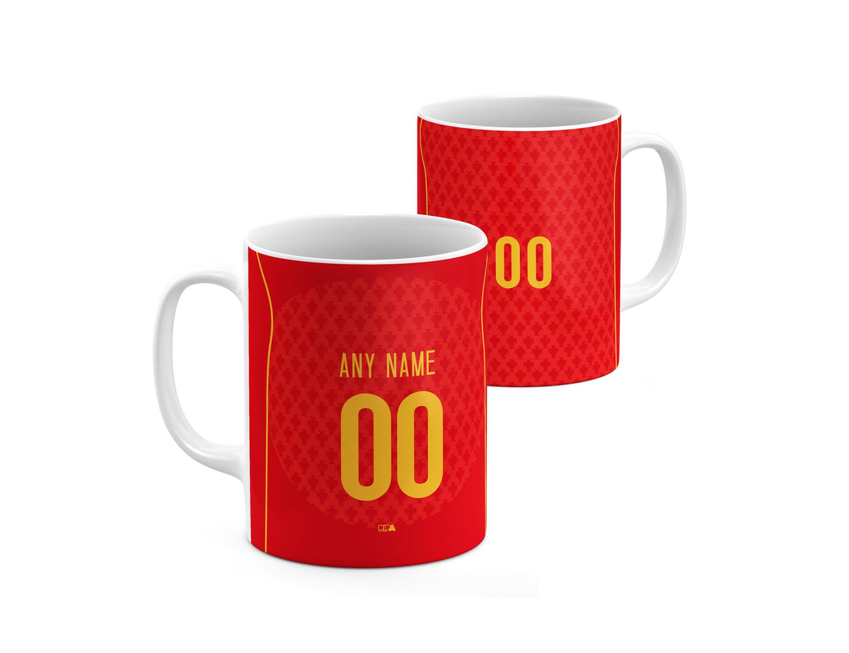 Mug with the Portugal 2004 Home football shirt design by RIPA Football