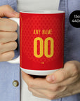 Mug with the Portugal 2004 Home football shirt design by RIPA Football
