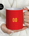 Mug with the Portugal 2004 Home football shirt design by RIPA Football