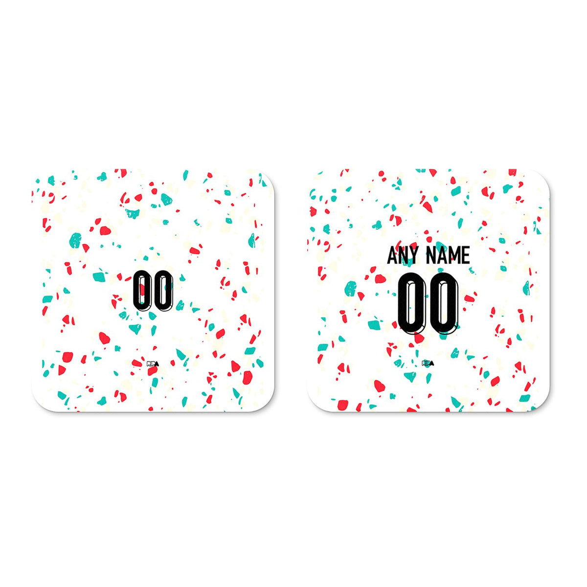 Coaster with the Portugal Women 2023 Away football shirt design by RIPA Football