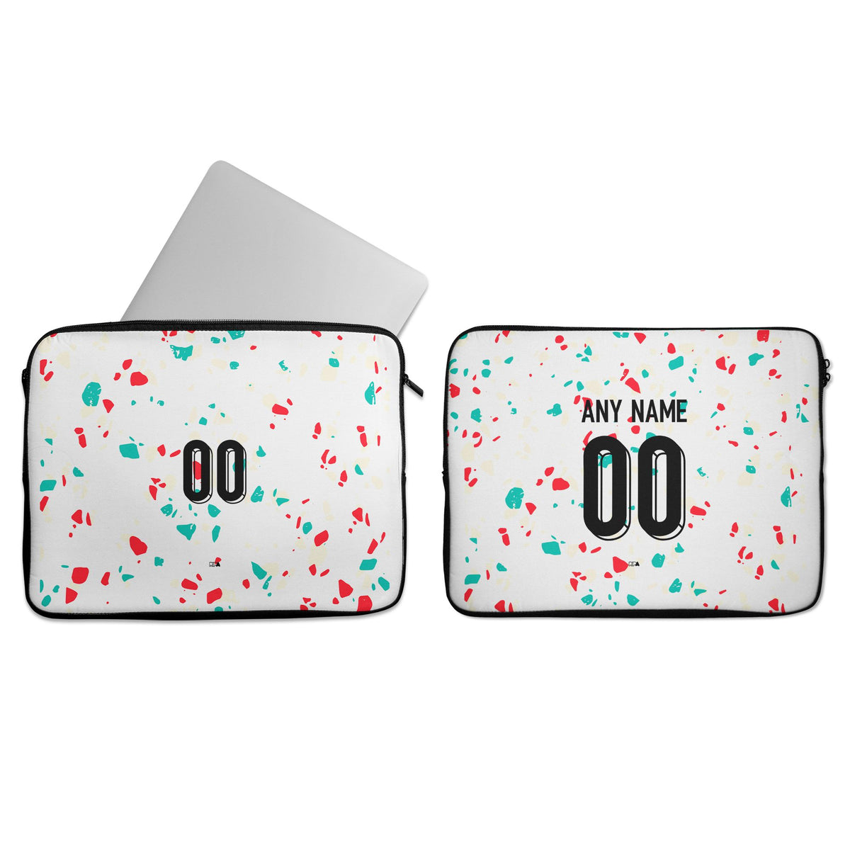 Laptop sleeve with the Portugal Women 2023 Away football shirt design by RIPA Football