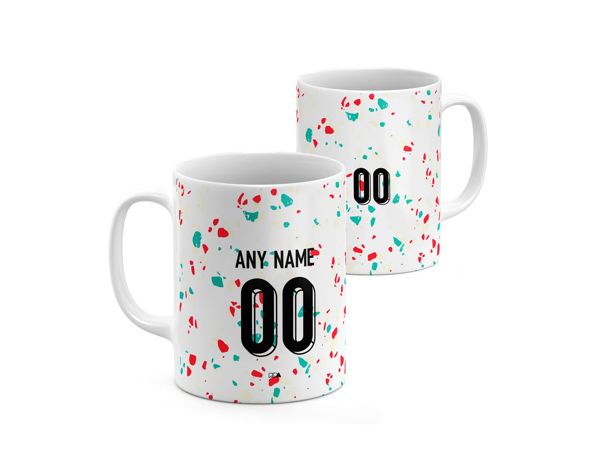 Mug with the Portugal Women 2023 Away football shirt design by RIPA Football