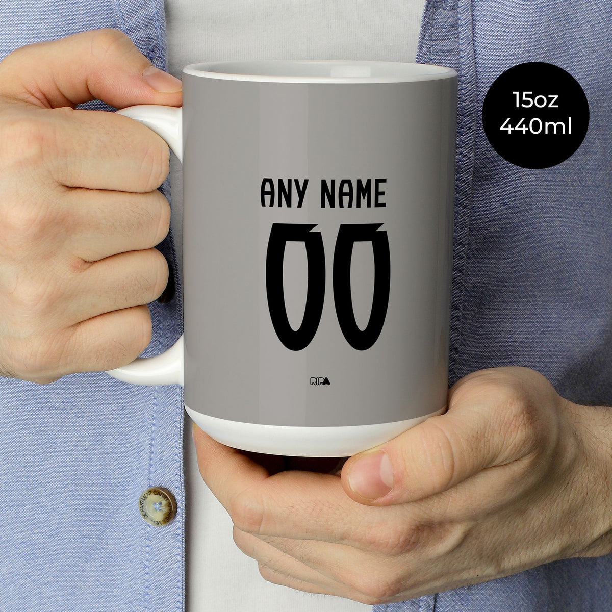 Mug with the Portugal 2025 Goalkeeper football shirt design by RIPA Football