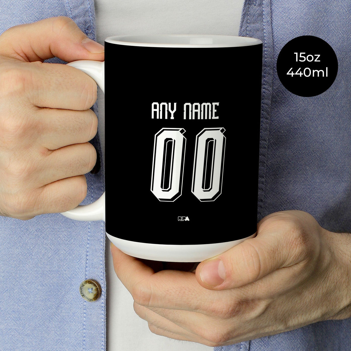 Mug with the Switzerland 2026 Goalkeeper football shirt design by RIPA Football
